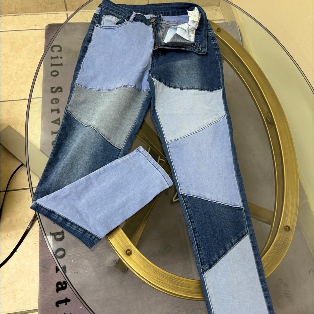Patchwork Denim Jeans - image 1